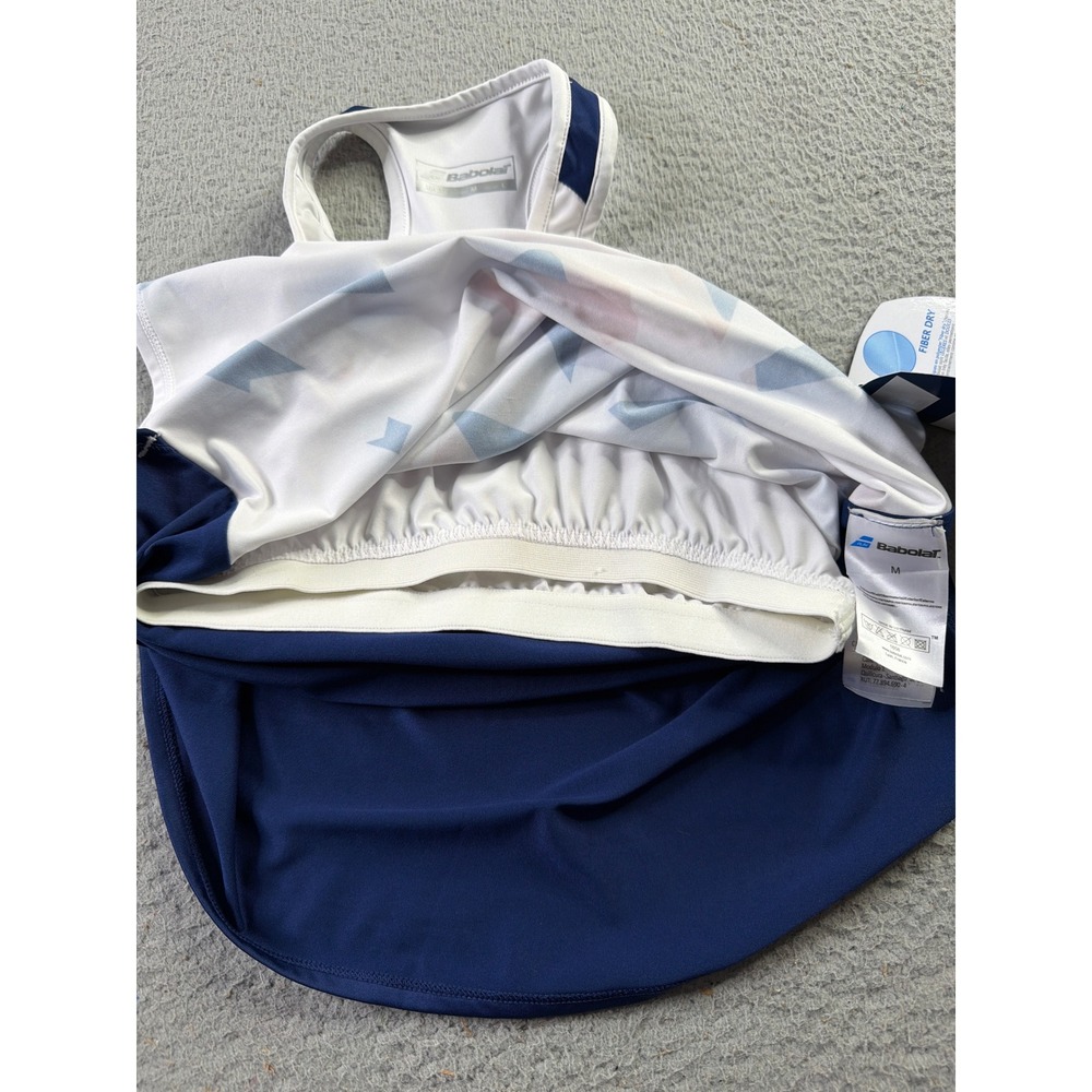 Babolat Compete Tank Top Women M Tennis White Blue Red Geometric NWT - Picture 5 of 9